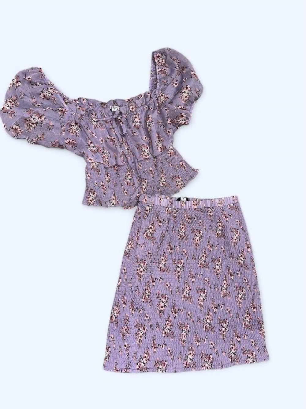 Purple Mini Skirt/Crop Top Set - Women